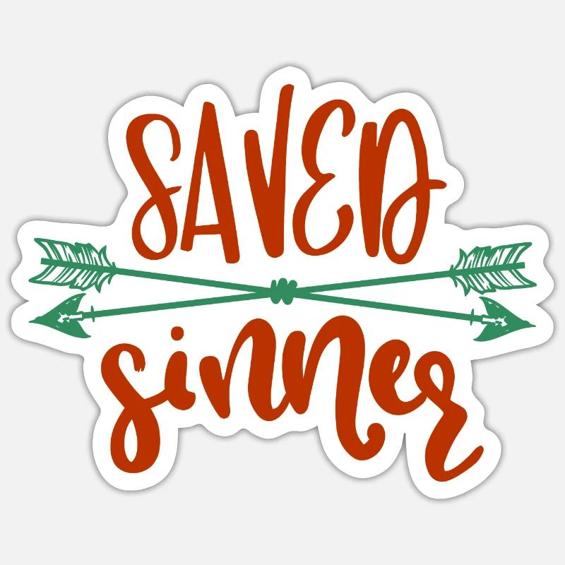 Saved Sinner Proverbs and Messages from the Bible Sticker size S (10 x 10 cm)