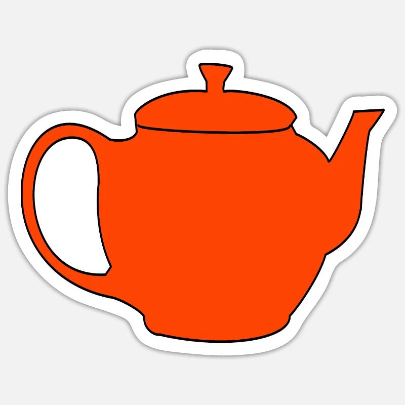 Théière Théière Petit-déjeuner Plaisir Boisson - Sticker taille S (10 x 10 cm) - blanc mat