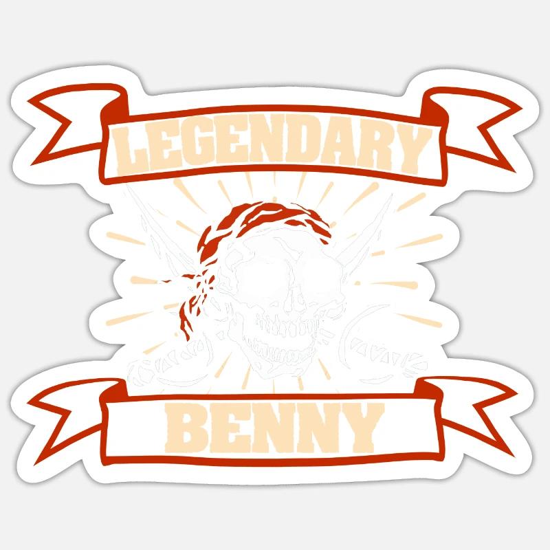 Tête de pirate Benny - Sticker taille S (10 x 10 cm) - blanc mat