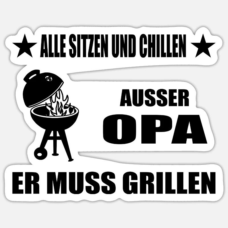 BBQ - Sticker Größe S (10 x 10 cm) - Mattweiß