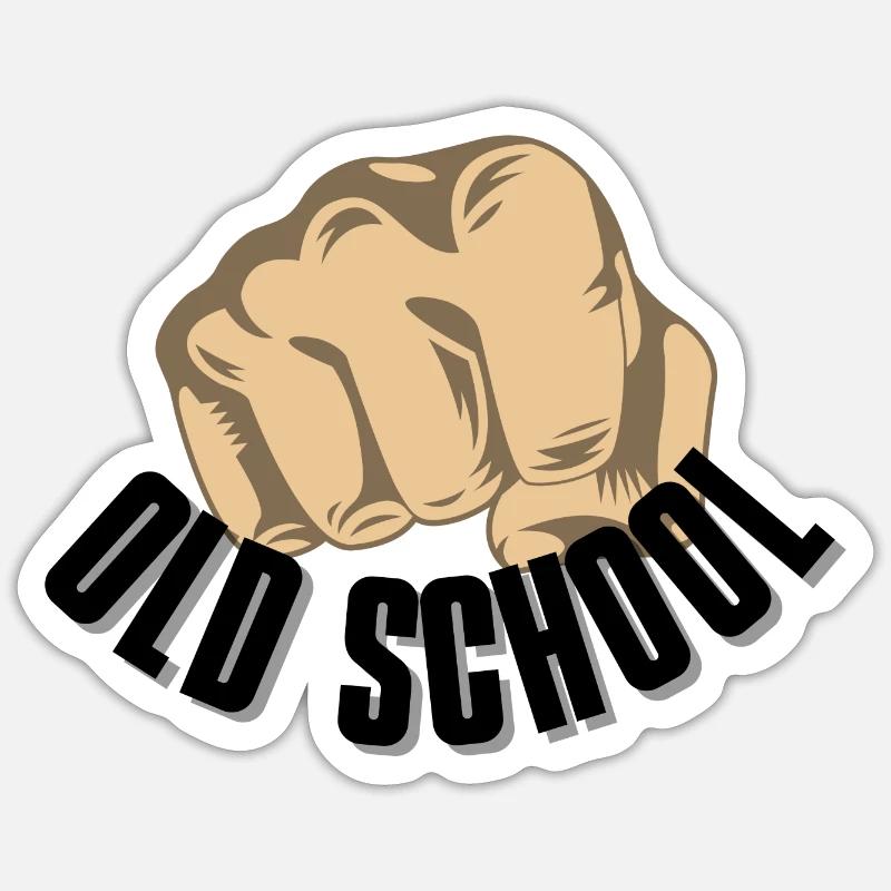 Oldschool - Sticker Größe S (10 x 10 cm) - Mattweiß