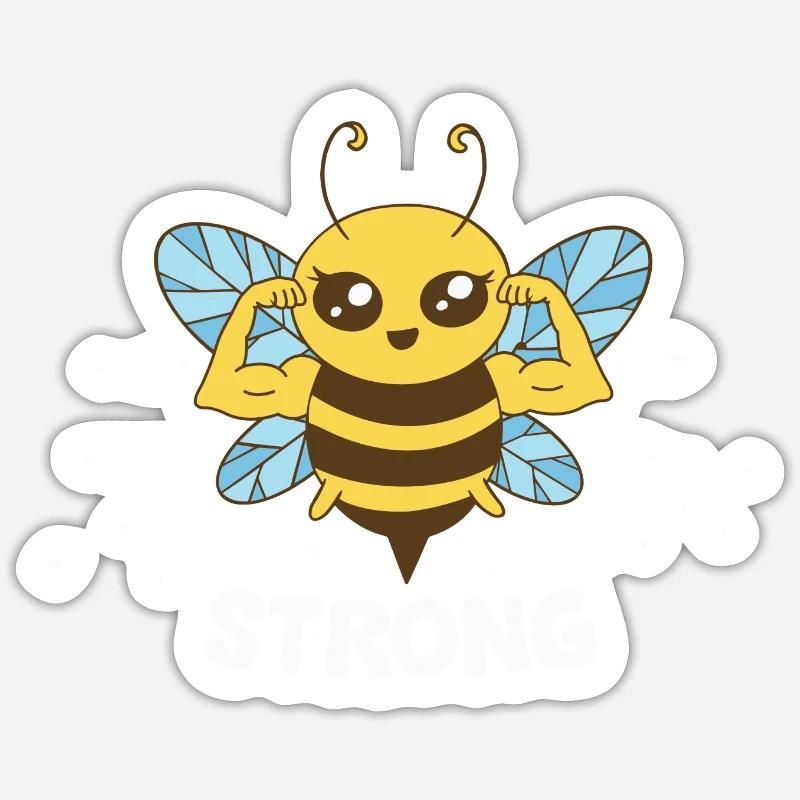 Bee Strong - Sticker size S (10 x 10 cm) - white matte