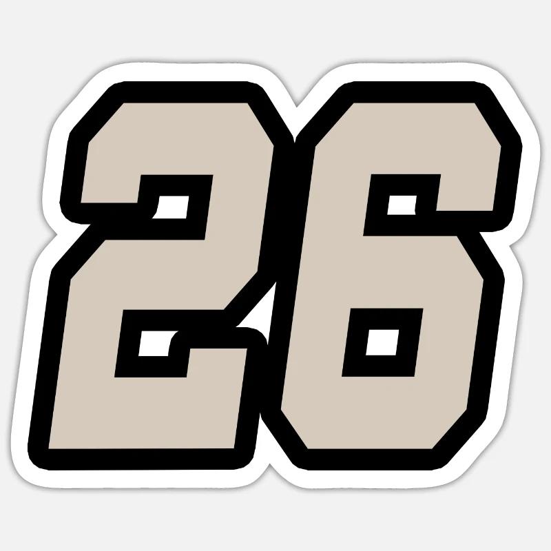 Nummer sechsundzwanzig 26 - Sticker Größe S (10 x 10 cm) - Mattweiß