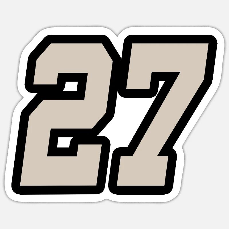 Nummer siebenundzwanzig 27 - Sticker Größe S (10 x 10 cm) - Mattweiß