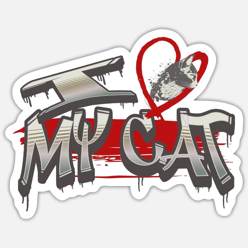 Cat Crew Graffiti Graphique 2 Sticker taille S (10 x 10 cm)