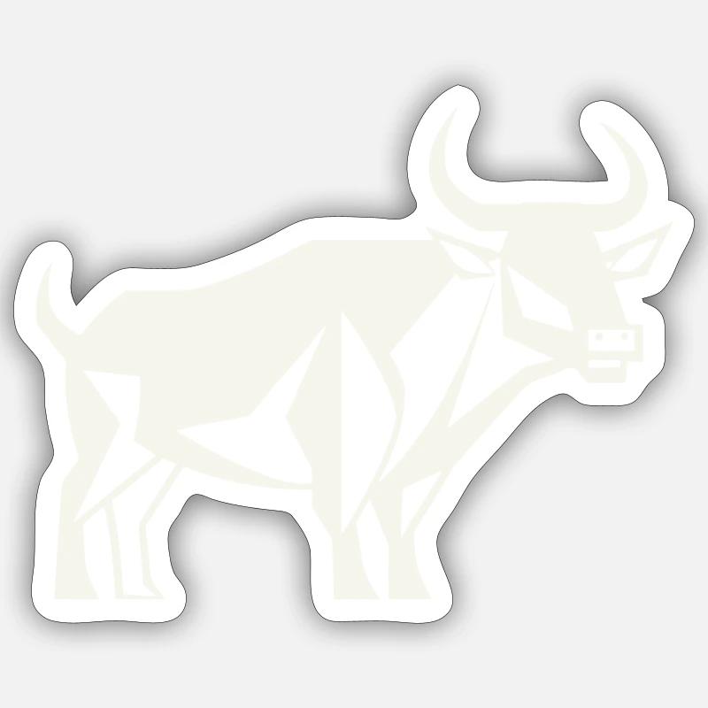 Stier-Wächter - Sticker Größe S (10 x 10 cm) - Mattweiß
