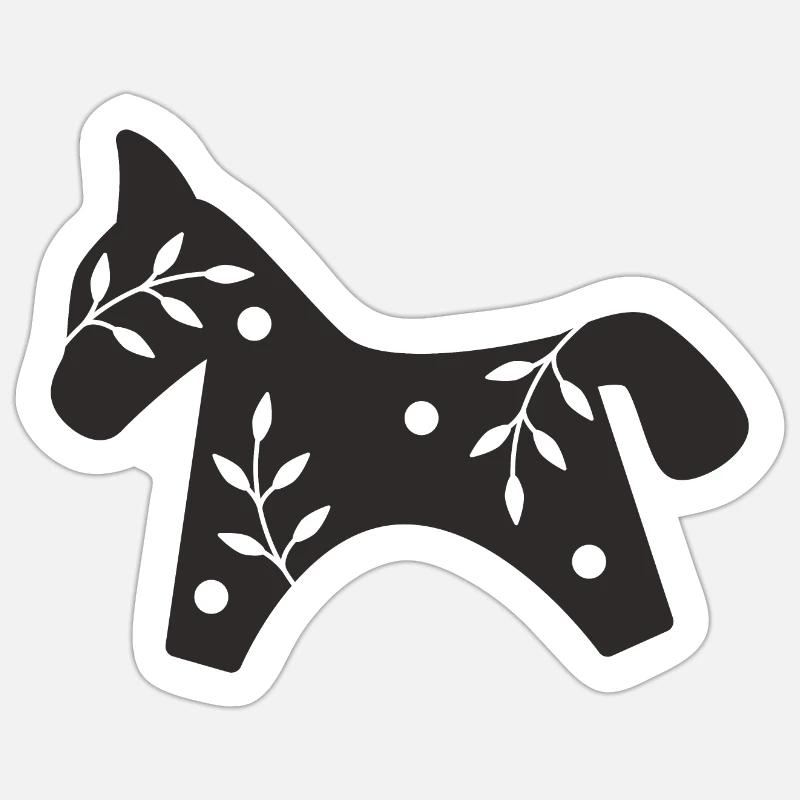 Cheval de Noël Sticker taille S (10 x 10 cm)