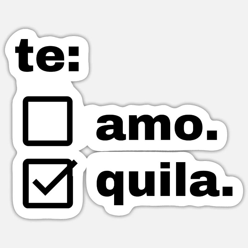 tequila - Sticker taille S (10 x 10 cm) - blanc mat