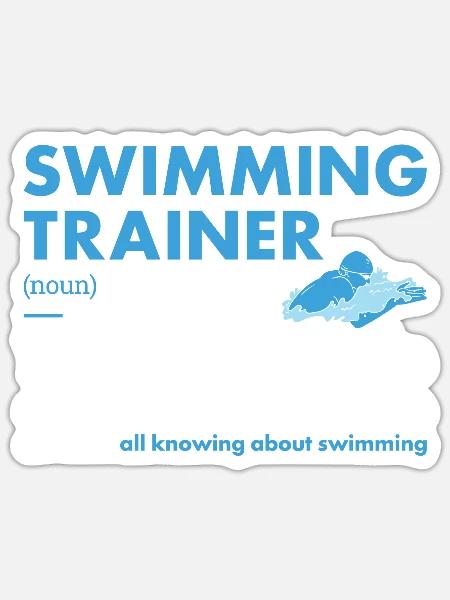 Sport Trainer Swimming - Sticker Größe S (10 x 10 cm) - Mattweiß