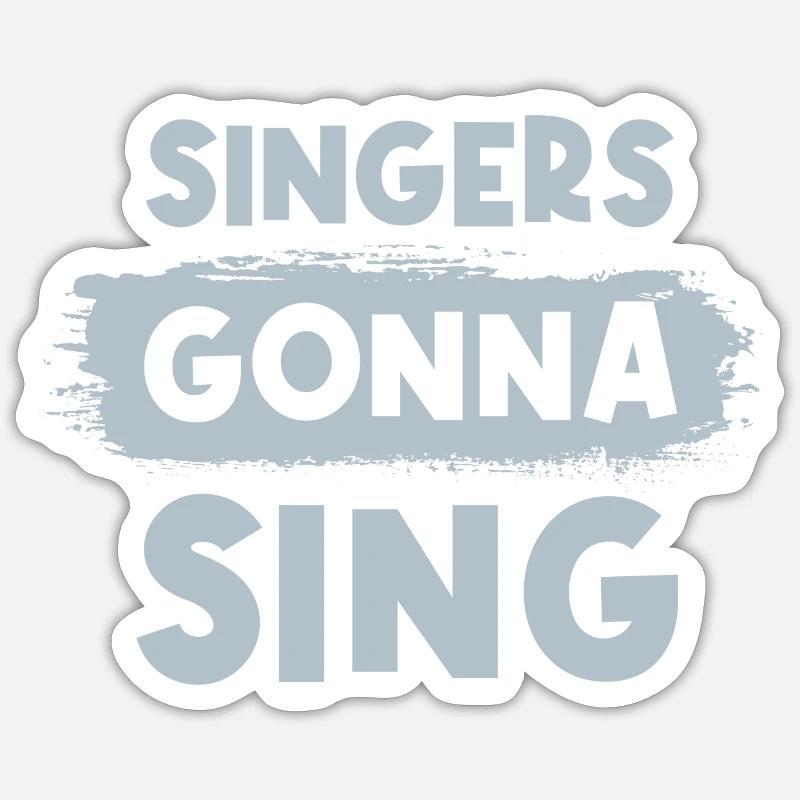 Les chanteurs vont chanter - Sticker taille S (10 x 10 cm) - blanc mat