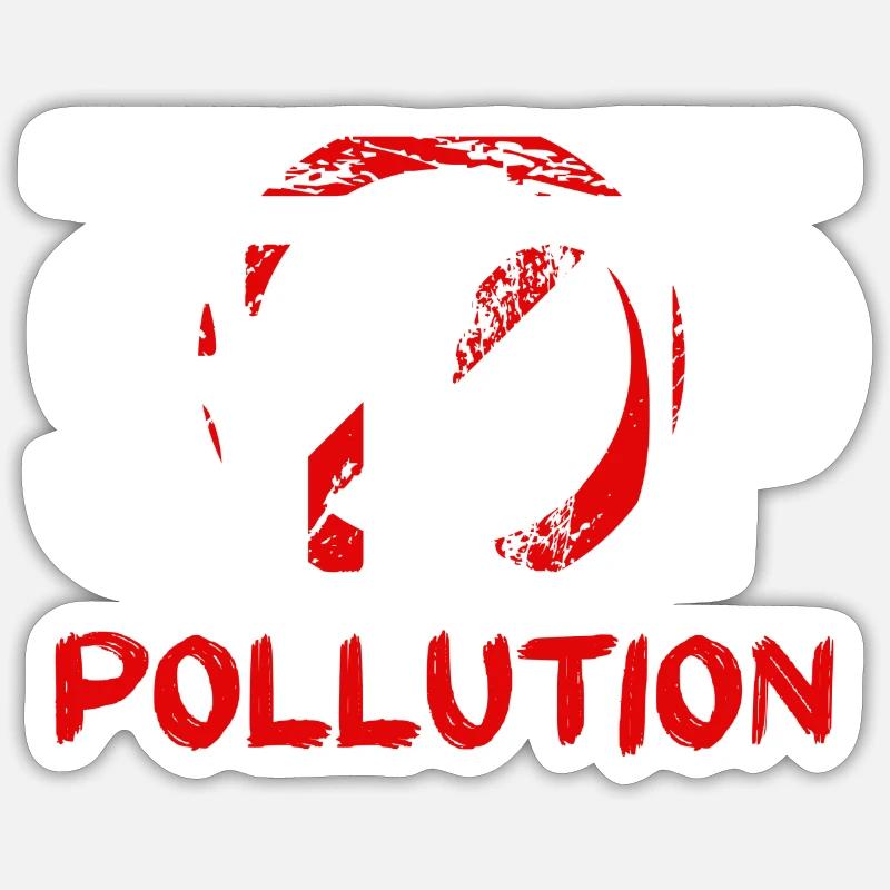 Stopping pollution - Sticker size S (10 x 10 cm) - white matte