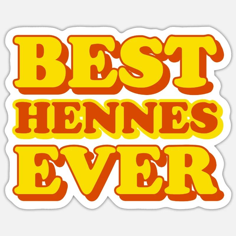 Hennes First Name Funny Gift - Sticker size S (10 x 10 cm) - white matte