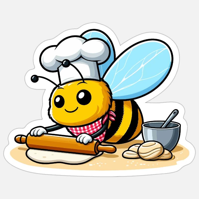 Abeille de cuisson Sticker taille S (10 x 10 cm)