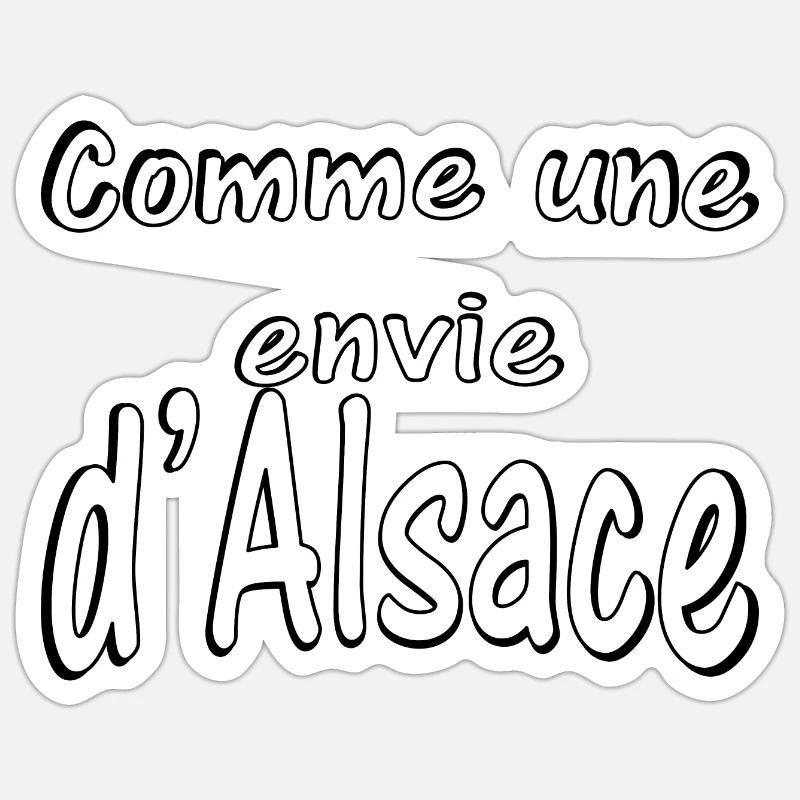 Comme une envie d Alsace - Sticker taille S (10 x 10 cm) - blanc mat