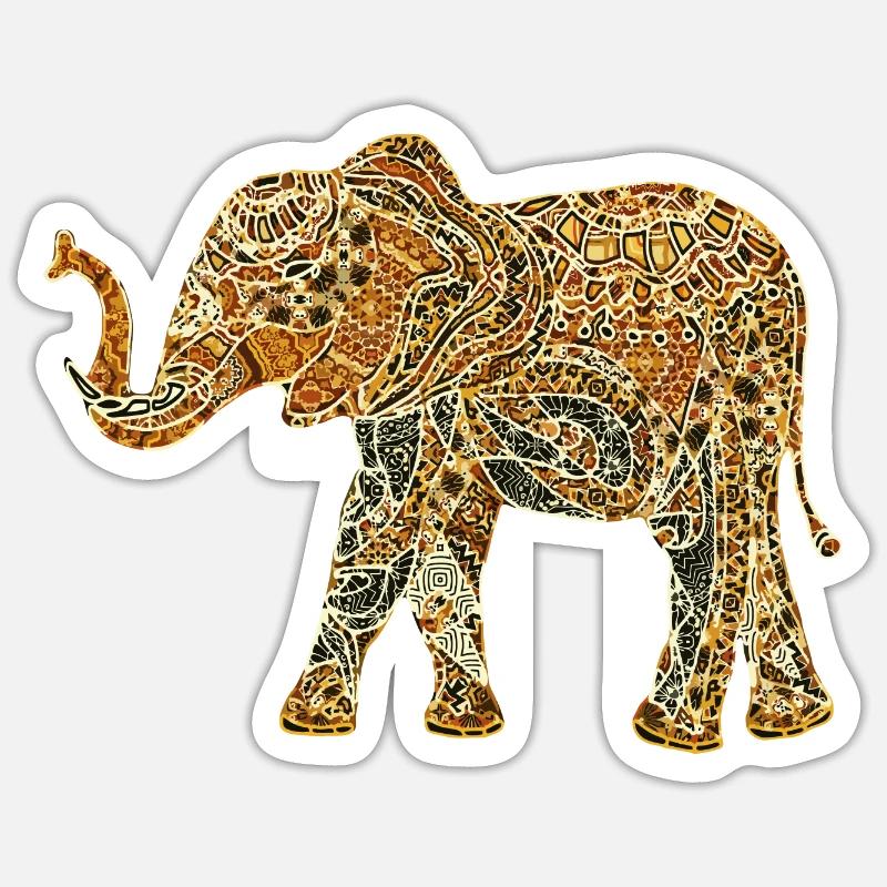 Elefant - Sticker Größe S (10 x 10 cm) - Mattweiß