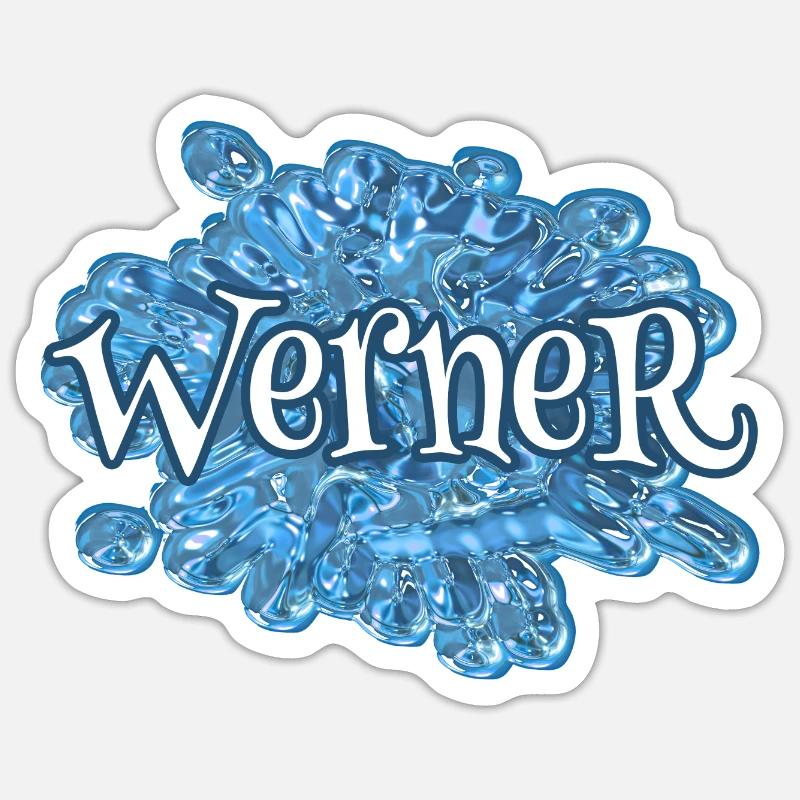 Werner Werner - Sticker taille S (10 x 10 cm) - blanc mat