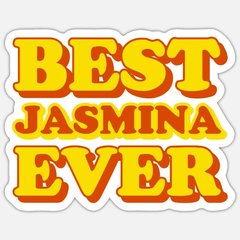 Jasmina prénom drôle cadeau - Sticker taille S (10 x 10 cm) - blanc mat