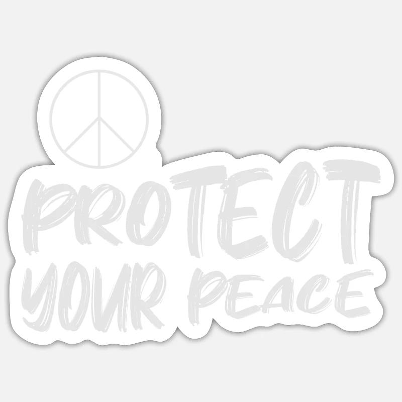 Protect your Peace - Statement statement in white Sticker size S (10 x 10 cm)