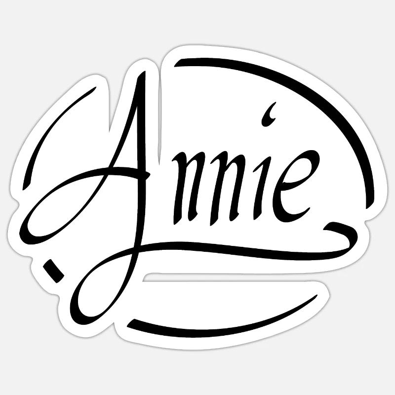 Annie - Sticker taille S (10 x 10 cm) - blanc mat