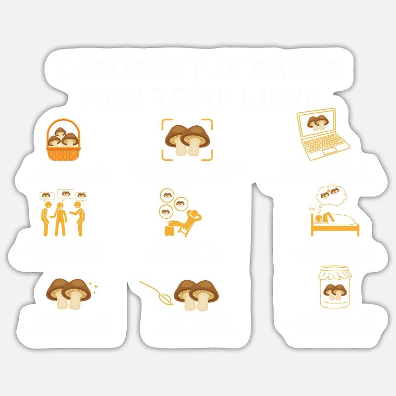 Champignon Cueillette Ramasseur Champignons Sticker taille S (10 x 10 cm)