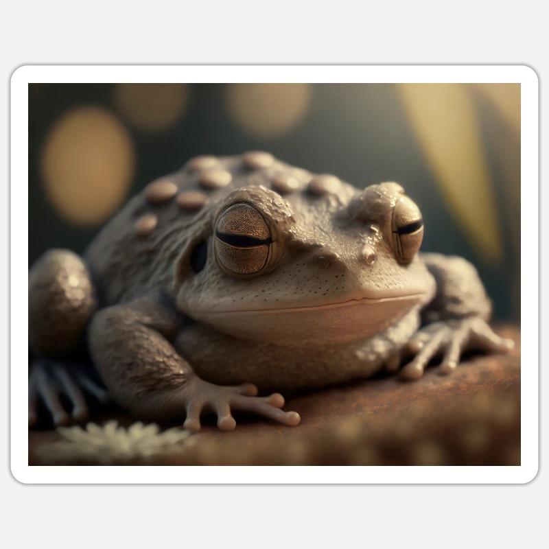 Cute animals doing hibernation – toad Sticker size S (10 x 10 cm)