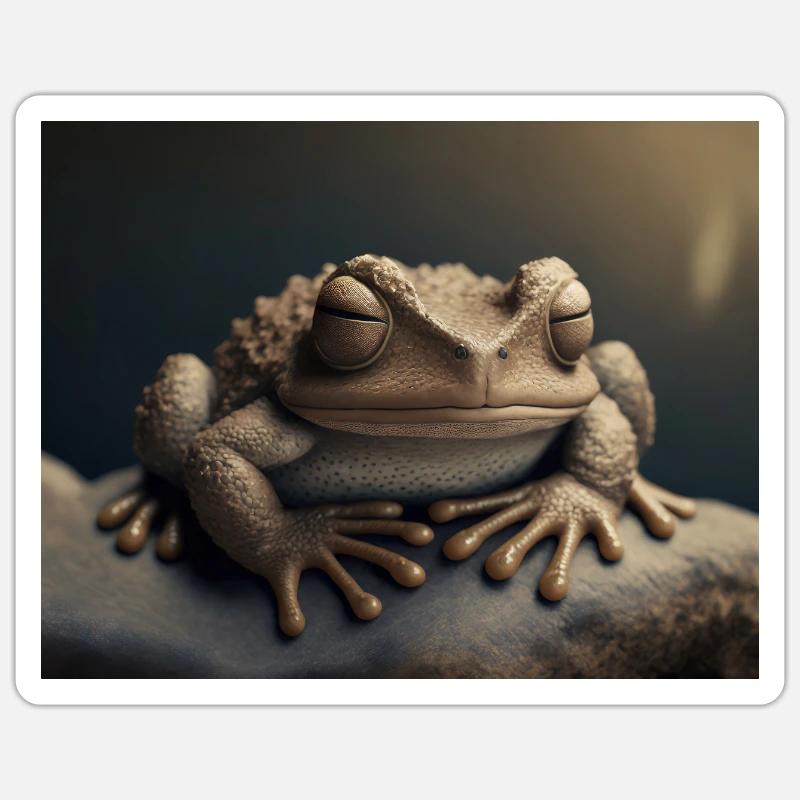 Cute animals doing hibernation – toad Sticker size S (10 x 10 cm)