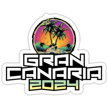 Gran Canaria 2024 Holiday Palm Trees - Sticker size S (10 x 10 cm) - white matte - Front