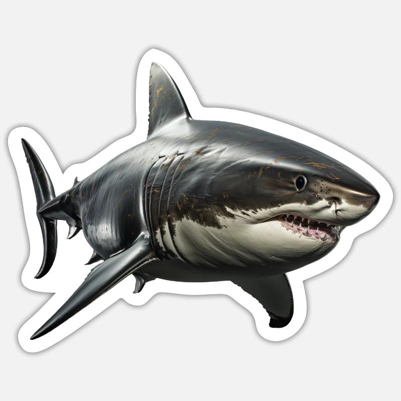 Weisser Hai - Sticker Größe S (10 x 10 cm) - Mattweiß