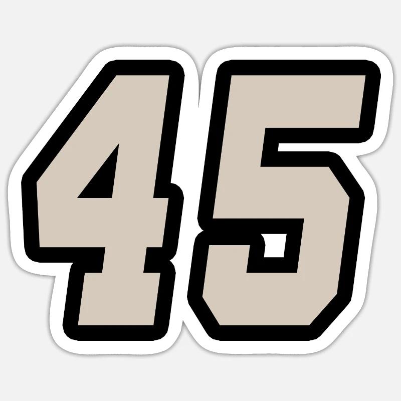 Nummer fünfundvierzig 45 Sticker Größe S (10 x 10 cm)