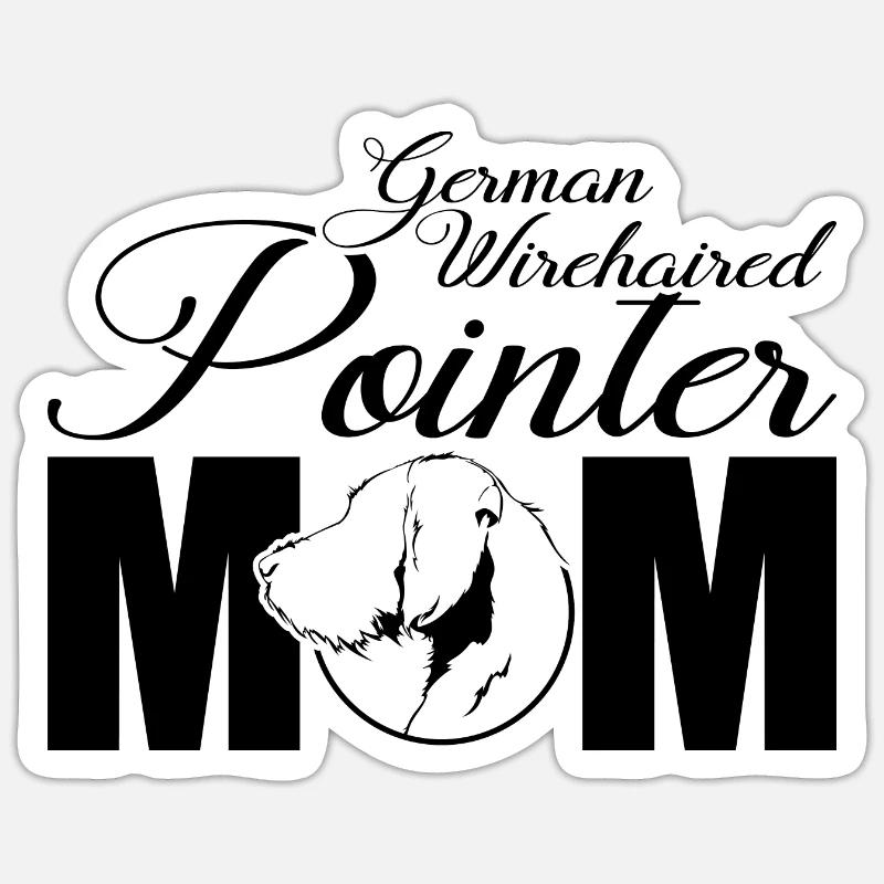 German Wirehaired Pointer Profil Mom Wilsigns Sticker Größe S (10 x 10 cm)