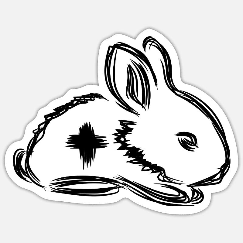 Rabbit First Aid Sticker size S (10 x 10 cm)