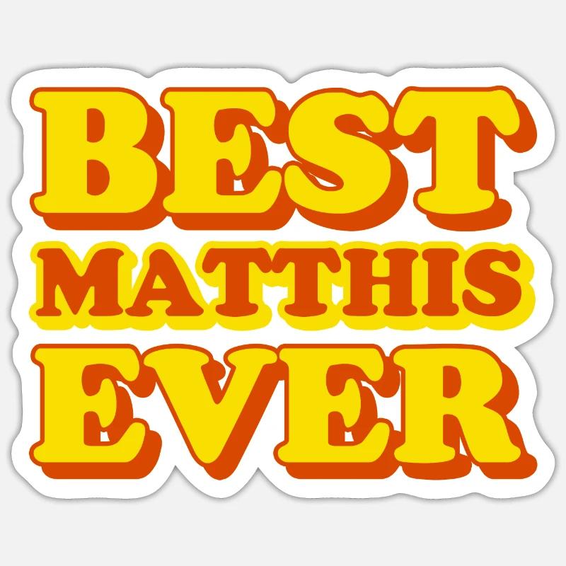 Mathis Prénom Drôle Cadeau - Sticker taille S (10 x 10 cm) - blanc mat
