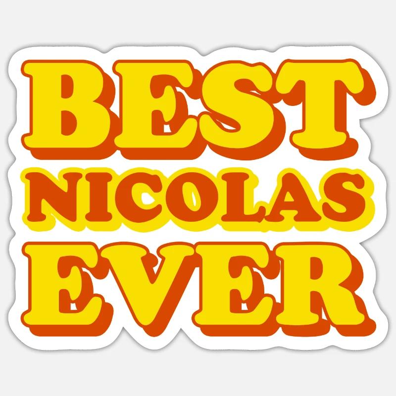 Nicolas First Name Funny Gift Sticker size S (10 x 10 cm)
