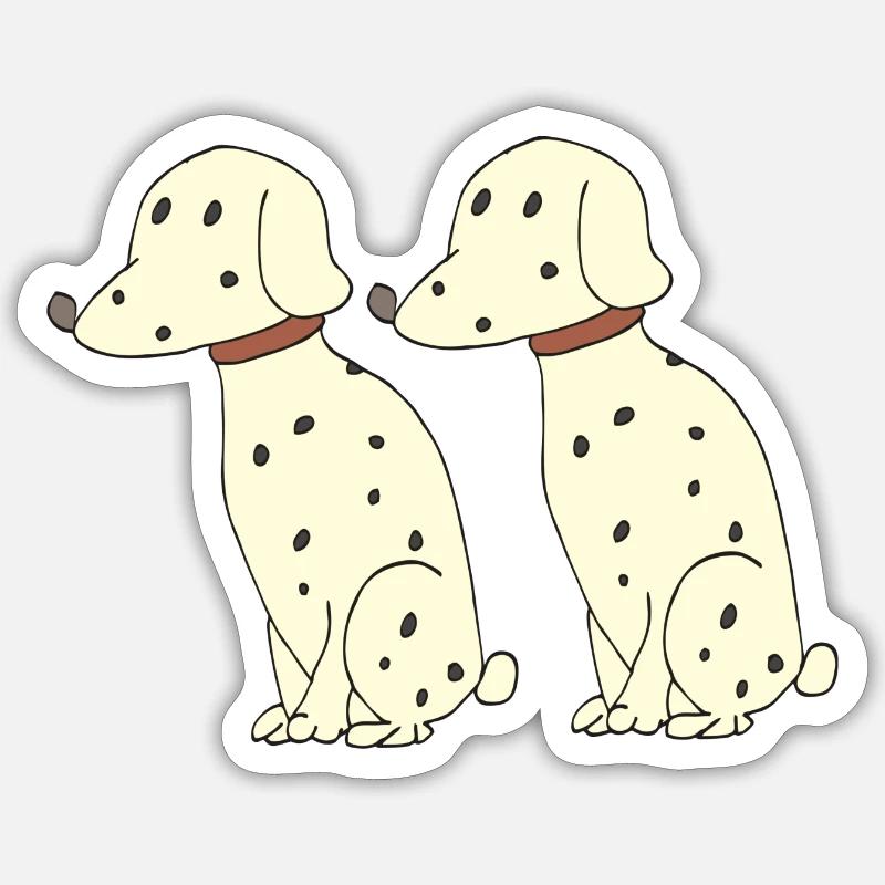 Double dalmate Sticker taille S (10 x 10 cm)