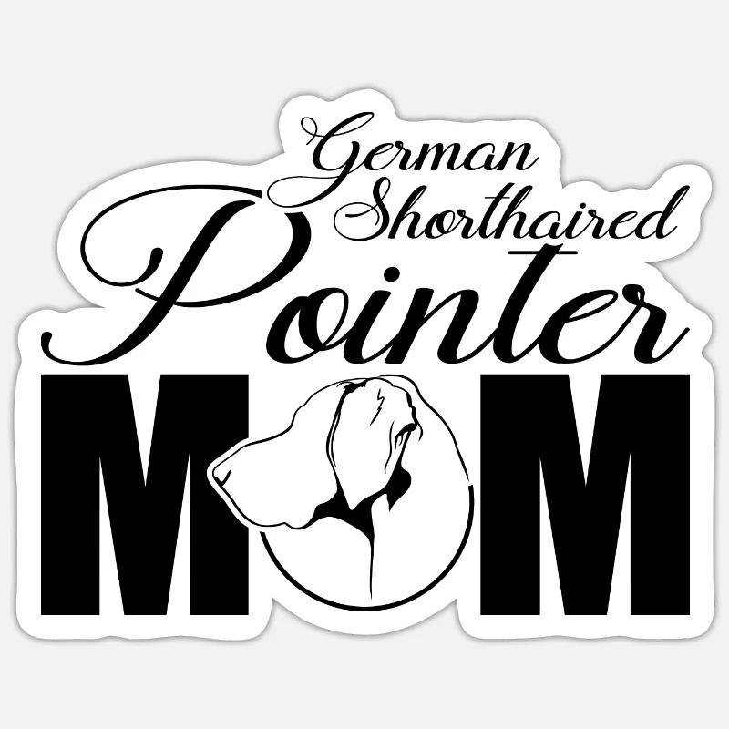 German Shorthaired Pointer Profil Mom Wilsigns Sticker Größe S (10 x 10 cm)