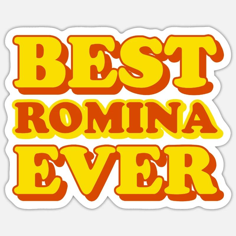 Romina First Name Funny Gift - Sticker size S (10 x 10 cm) - white matte