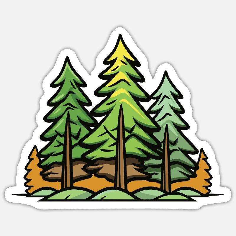 Forest, Trees, Nature - Sticker size S (10 x 10 cm) - white matte