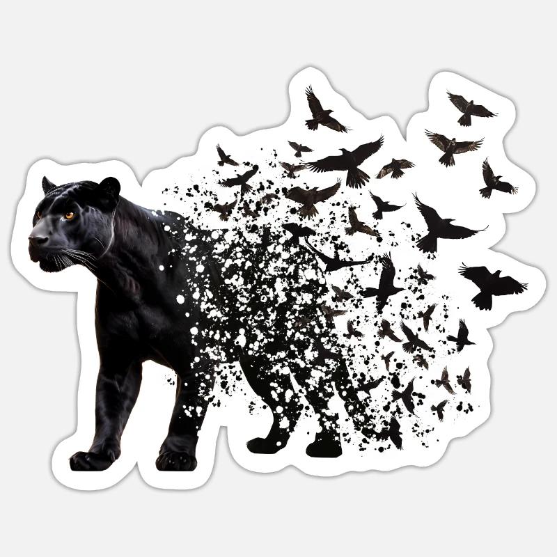 Panther - Sticker size S (10 x 10 cm) - white matte