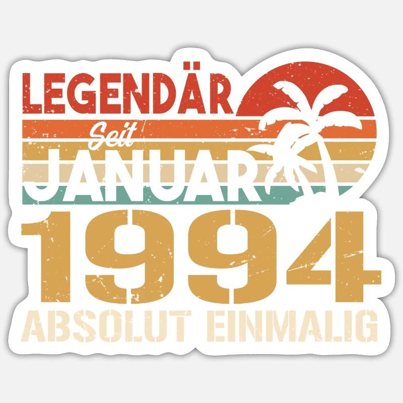 Geburtstagsgeschenk geboren im Januar 1994 Sticker Größe S (10 x 10 cm)