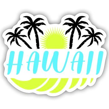 Hawaï - Sticker taille S (10 x 10 cm) - blanc mat - Devant