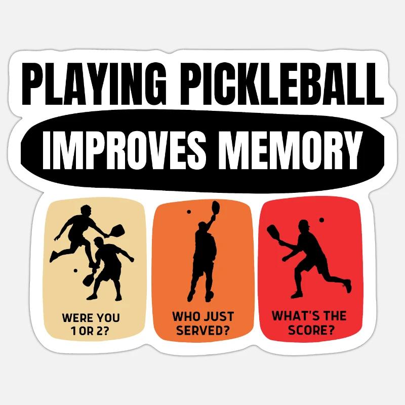 Playing Pickleball Improves Memory Funny Sticker size S (10 x 10 cm)