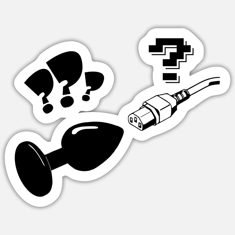 plug and play - PC-Stecker Computer Nerd Sticker Größe S (10 x 10 cm)