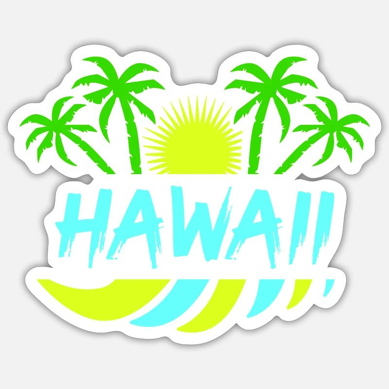 Hawaï - Sticker taille S (10 x 10 cm) - blanc mat