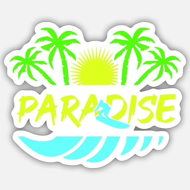 surf paradise - Sticker Größe S (10 x 10 cm) - Mattweiß