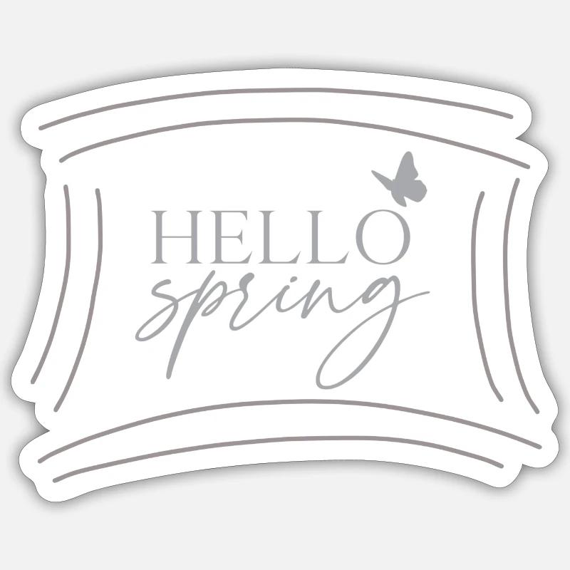 Hello Spring Time Sticker Größe S (10 x 10 cm)