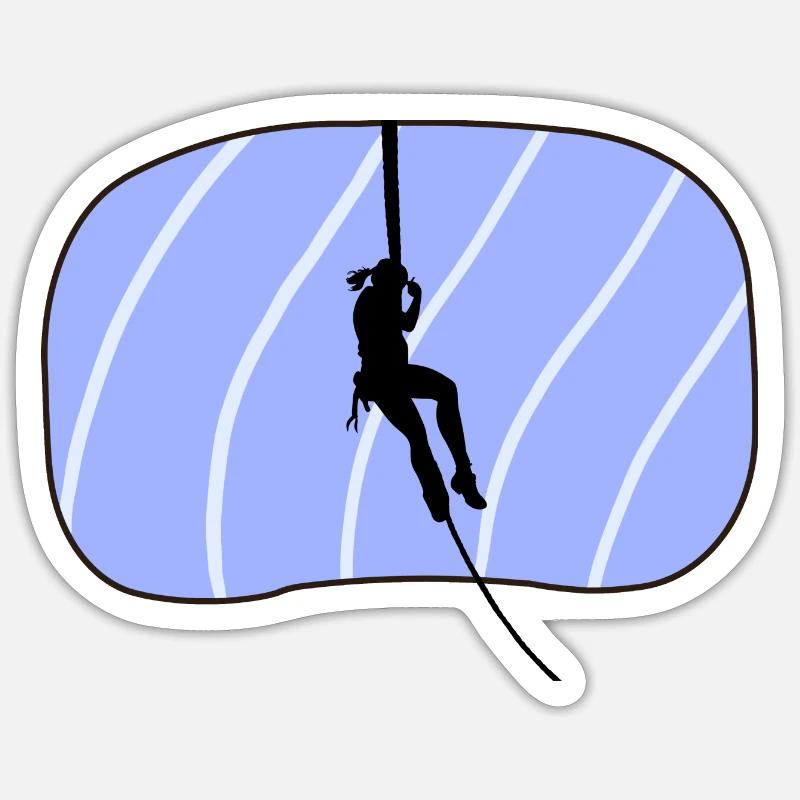 Escalade, alpinisme, alpinisme - Sticker taille S (10 x 10 cm) - blanc mat