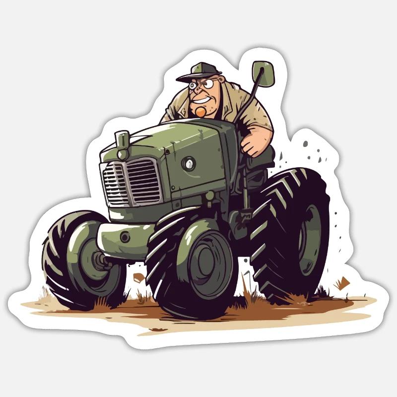 Denis the Angry Farmer - Sticker size S (10 x 10 cm) - white matte