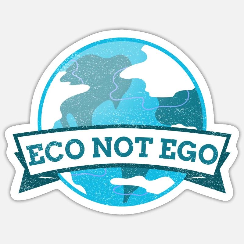 L’éco et non l’ego - Sticker taille S (10 x 10 cm) - blanc mat