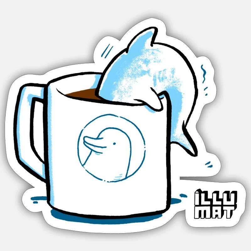 Coffee Flipper - Sticker Größe S (10 x 10 cm) - Mattweiß