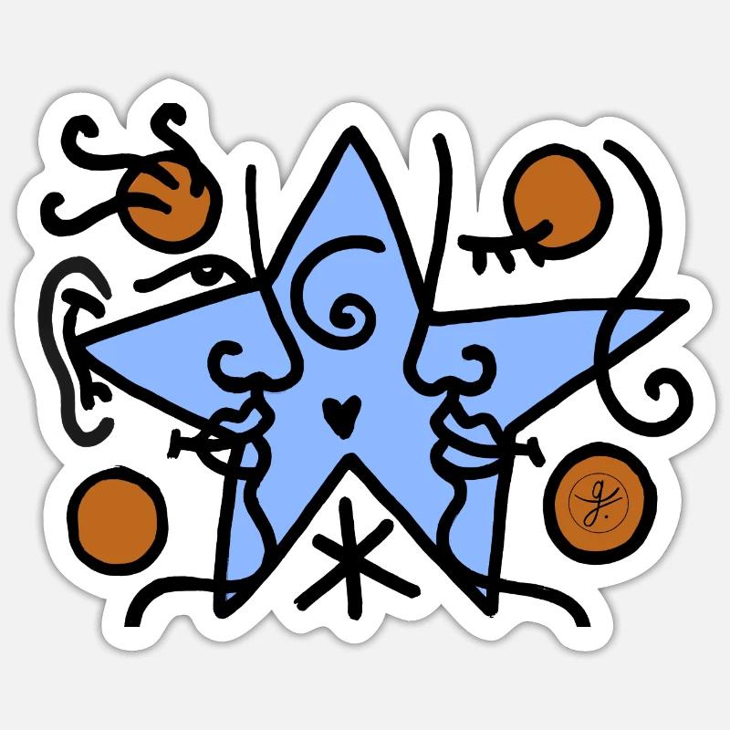 Blauer Stern Sticker Größe S (10 x 10 cm)